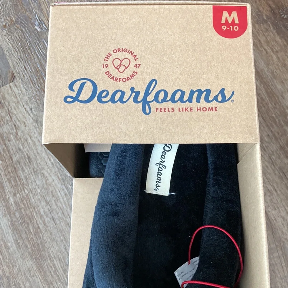 New Men's Dearfoams Memory Foam Slippers Size M
